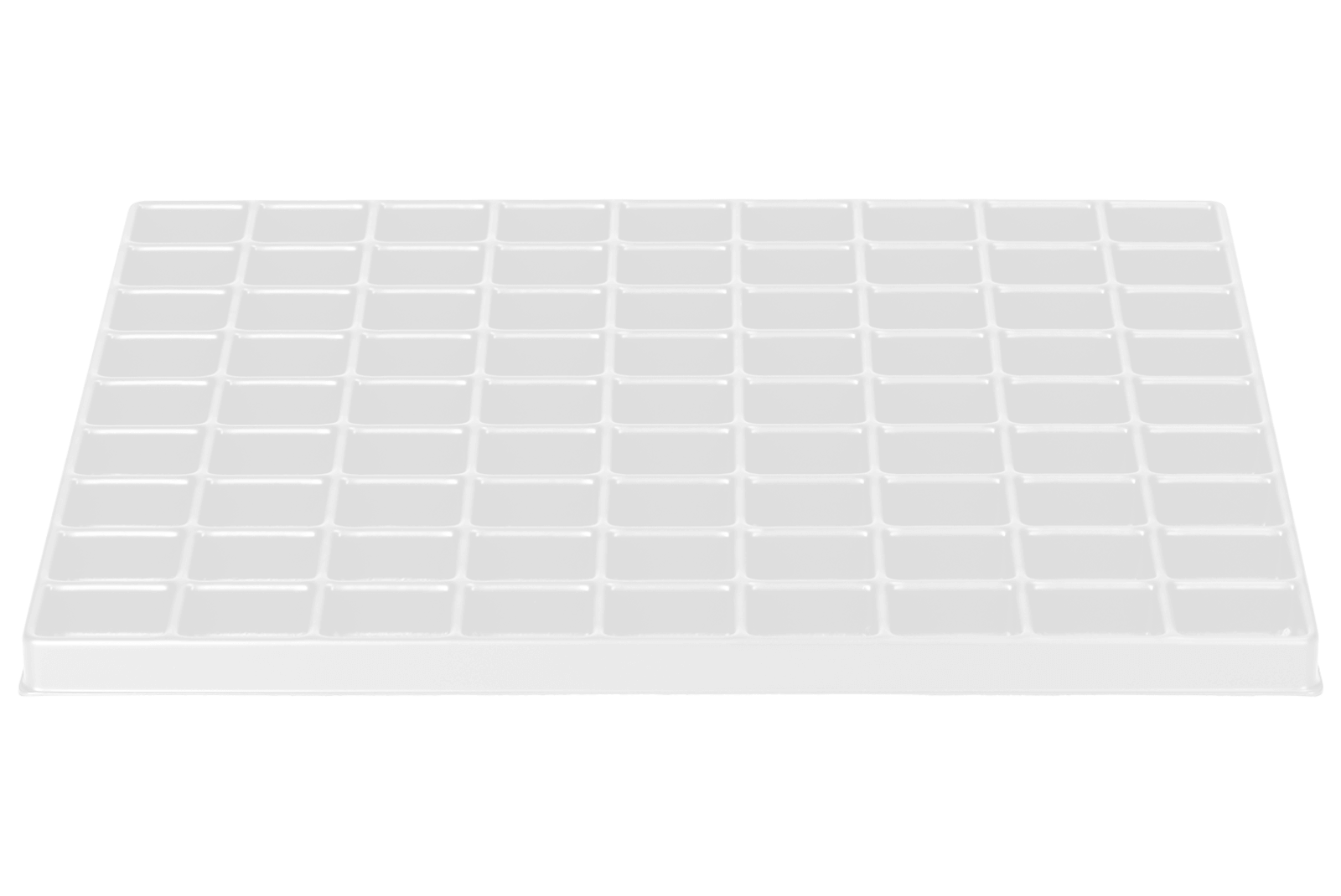 Tiefzieheinlage weiß, 81 Nester rechteckig, PS