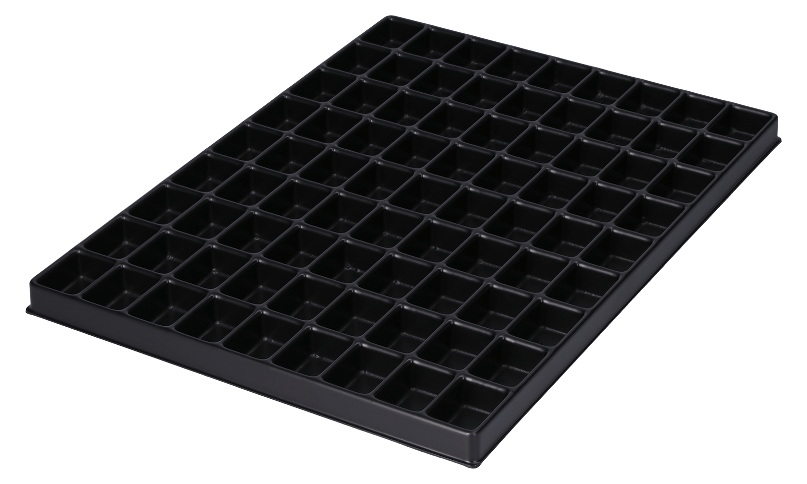 ESD-Tiefzieheinlage schwarz, 81 Nester rechteckig, PS 