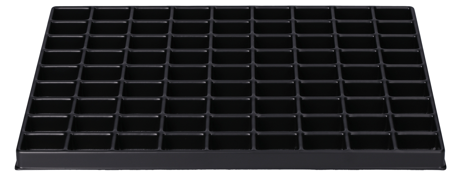 ESD-Tiefzieheinlage schwarz, 81 Nester rechteckig, PS 