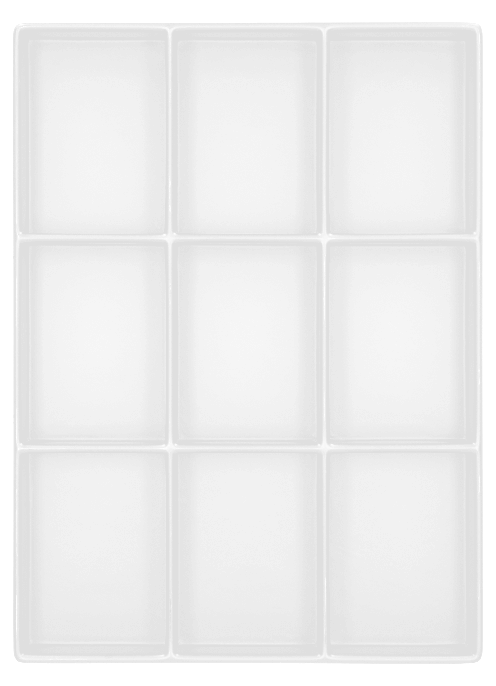 Tiefzieheinlage weiß, 9 Nester rechteckig, PS 