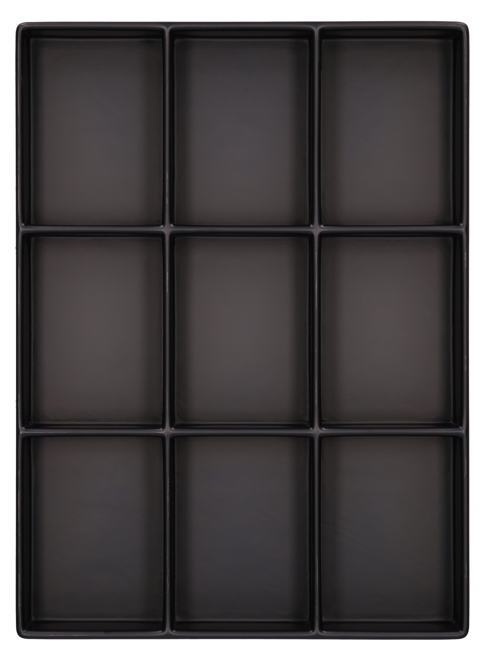ESD-Tiefzieheinlage schwarz, 9 Nester rechteckig, PS 