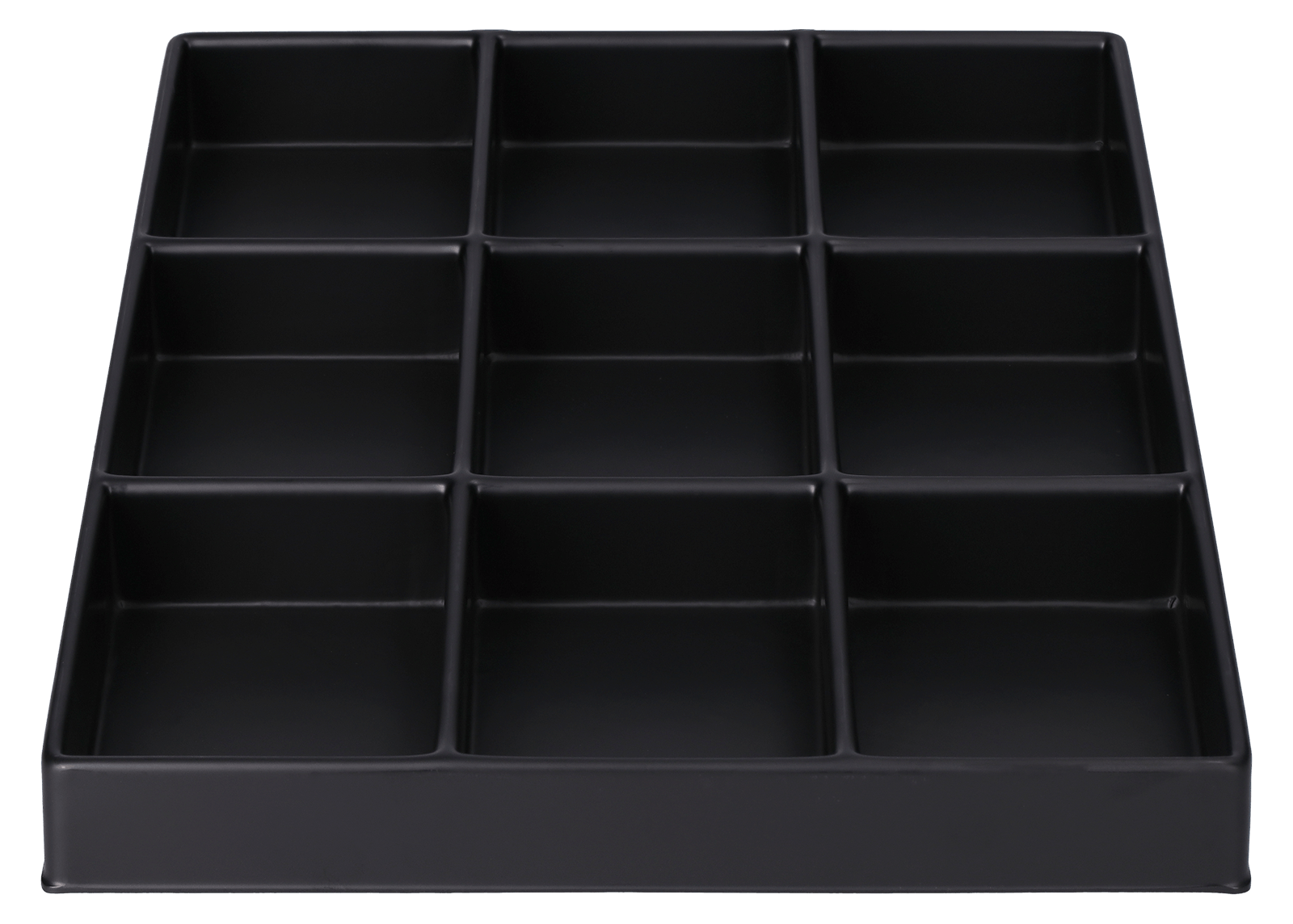 ESD-Tiefzieheinlage schwarz, 9 Nester rechteckig, PS 