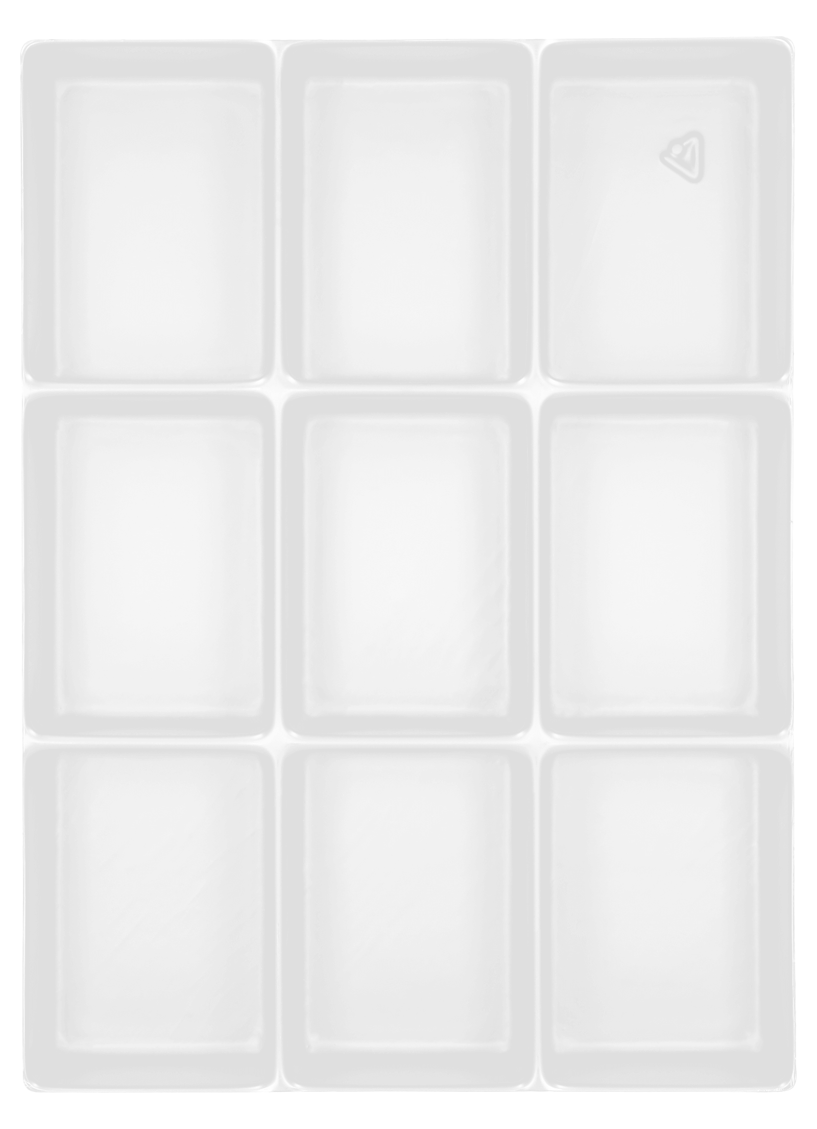 Tiefzieheinlage weiß, 9 Kavitäten rechteckig, PS 