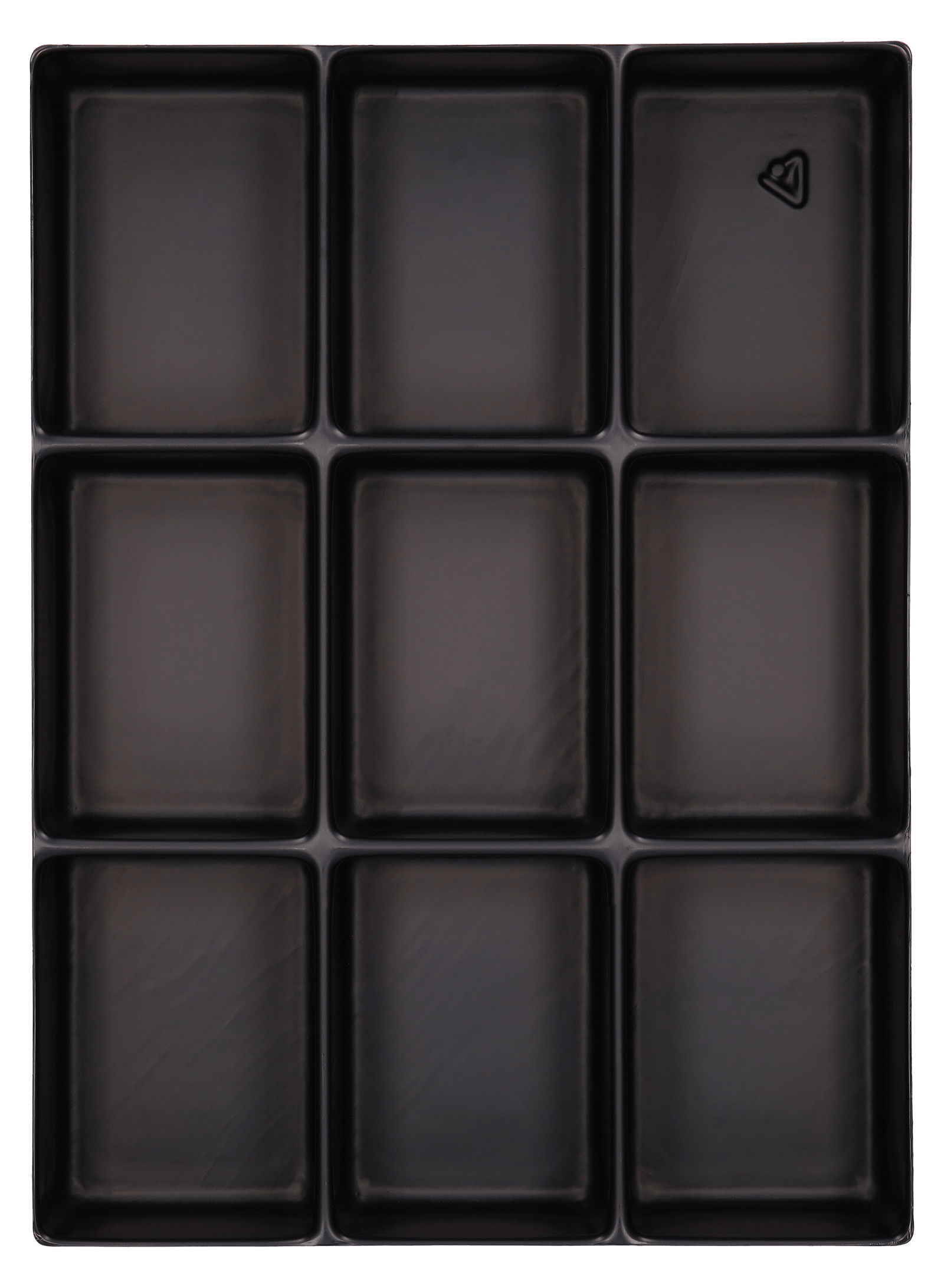 ESD-Tiefzieheinlage schwarz, 9 Kavitäten rechteckig, PS 