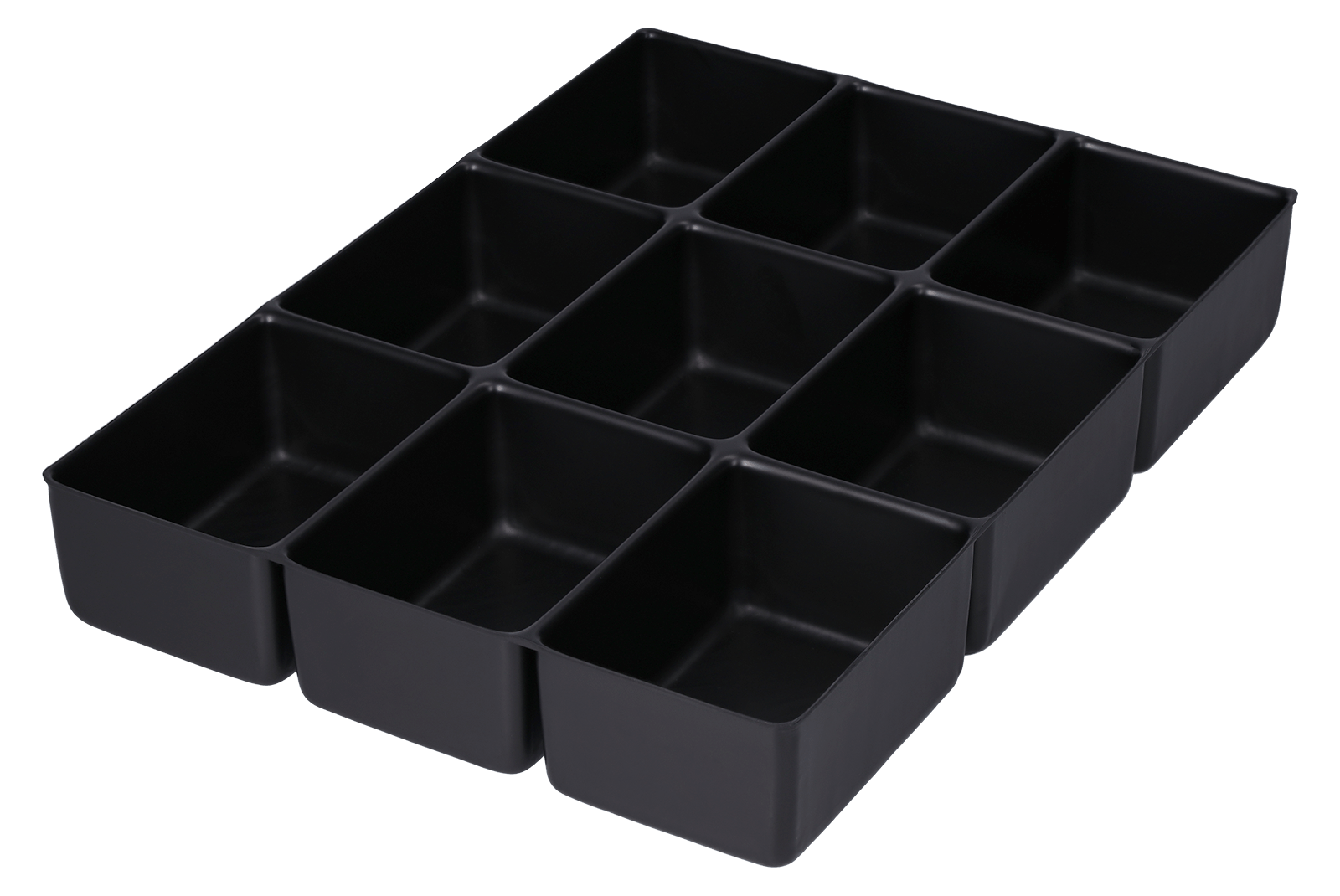 ESD-Tiefzieheinlage schwarz, 9 Kavitäten rechteckig, PS 
