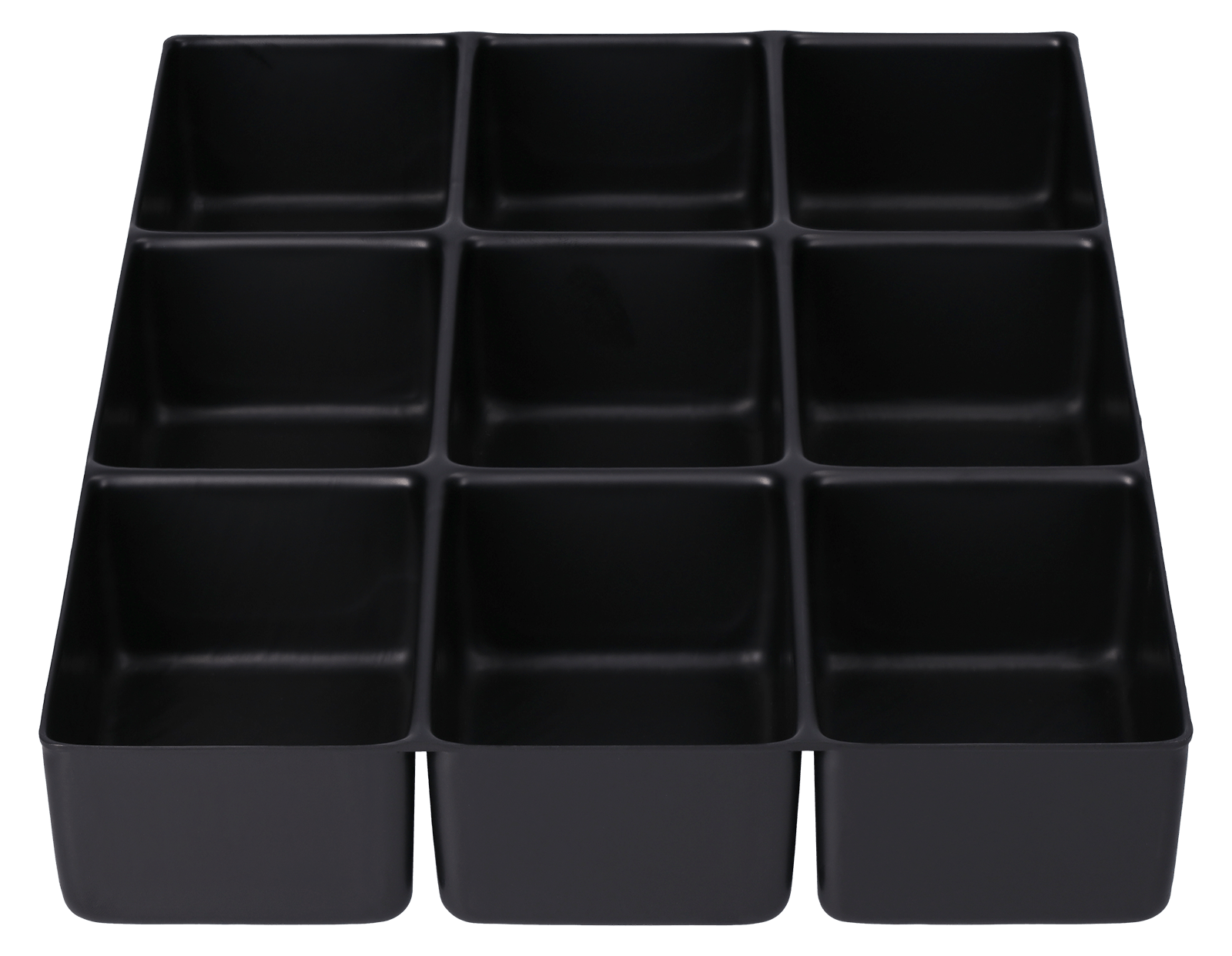 ESD-Tiefzieheinlage schwarz, 9 Kavitäten rechteckig, PS 