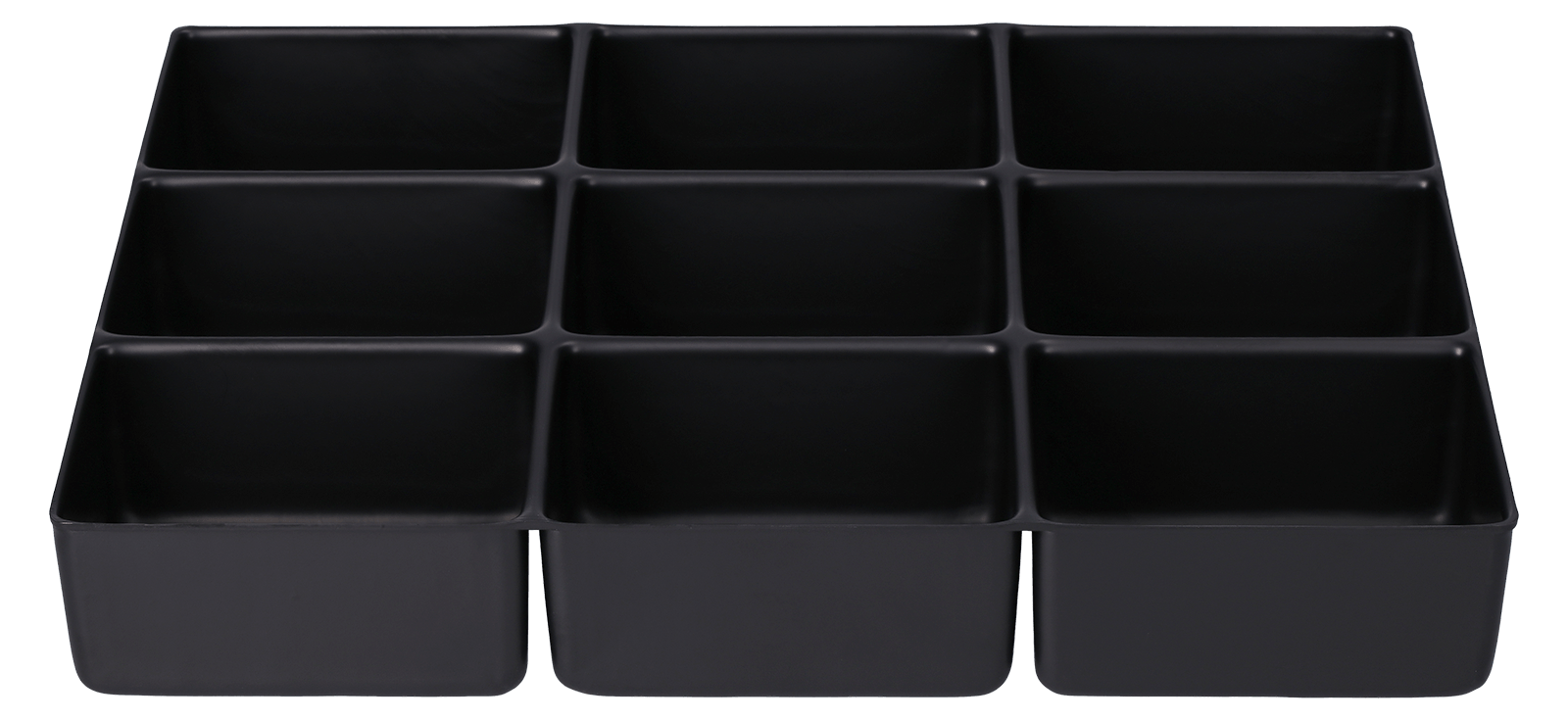 ESD-Tiefzieheinlage schwarz, 9 Kavitäten rechteckig, PS 