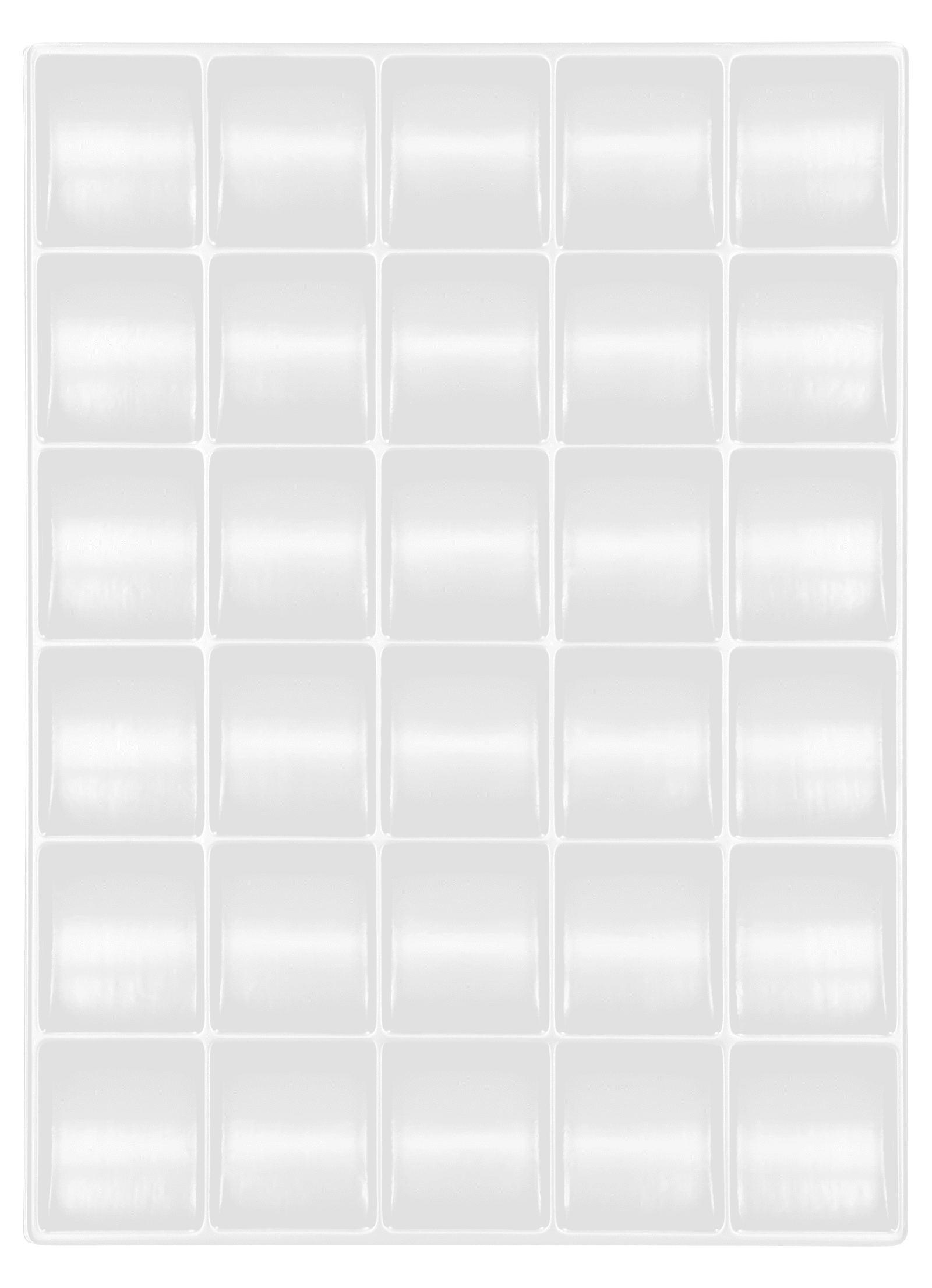Tiefzieheinlage weiß, 30 Nester rechteckig, PS_Frontalansicht
