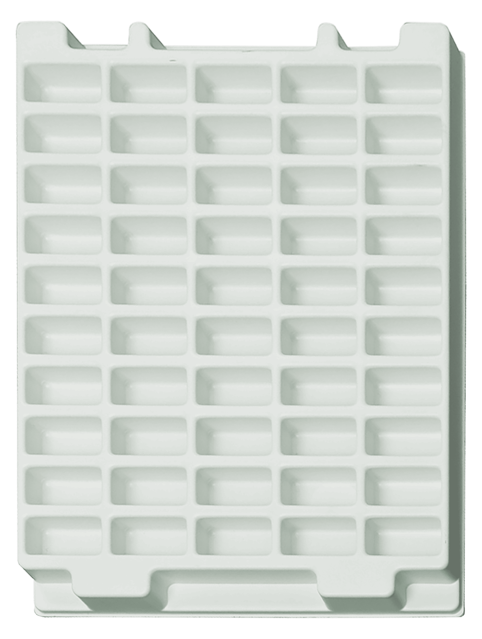 Tiefzieheinlage weiß, 50 Nester rechteckig, PS