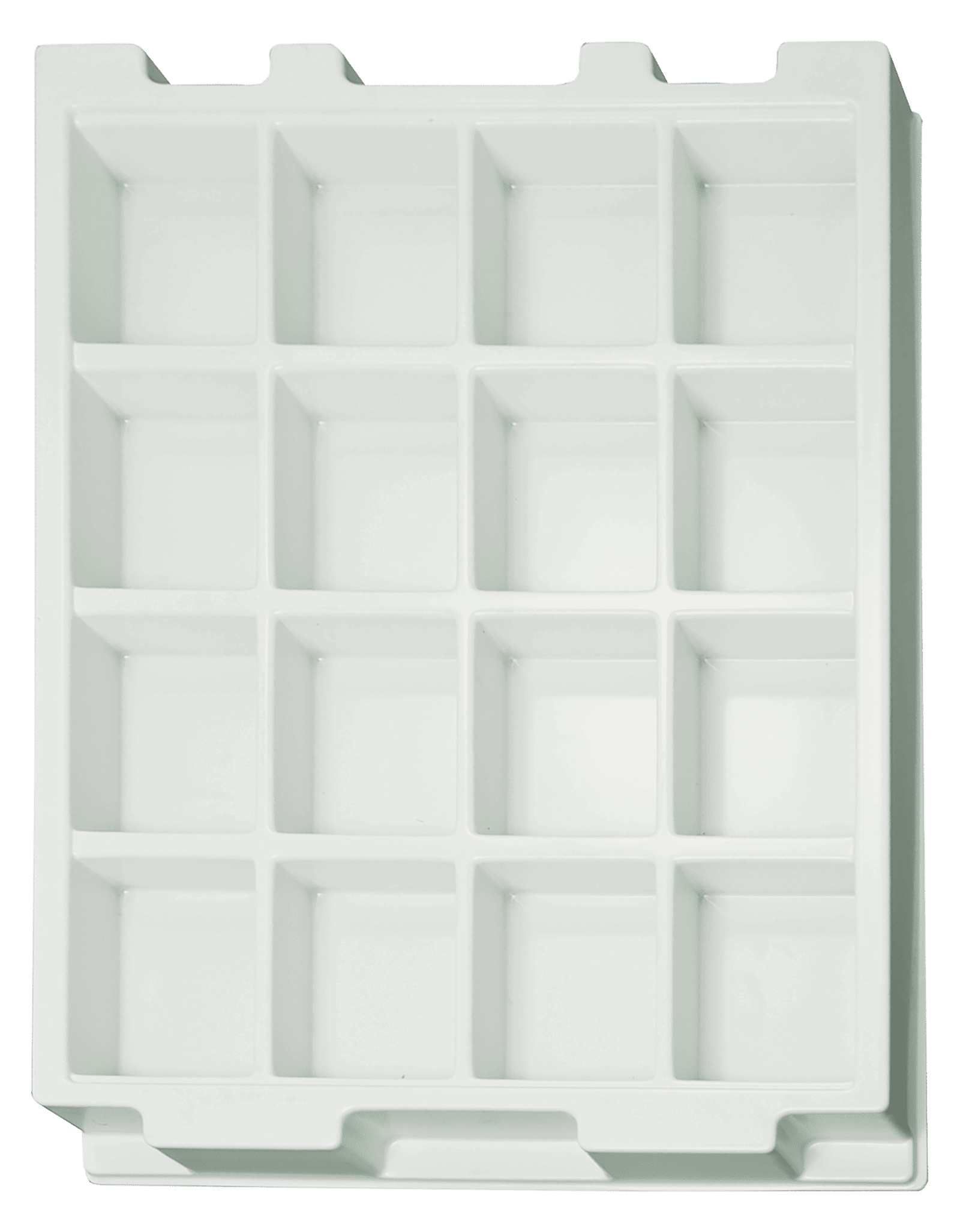 Tiefzieheinlage weiß, 16 Nester rechteckig, PS