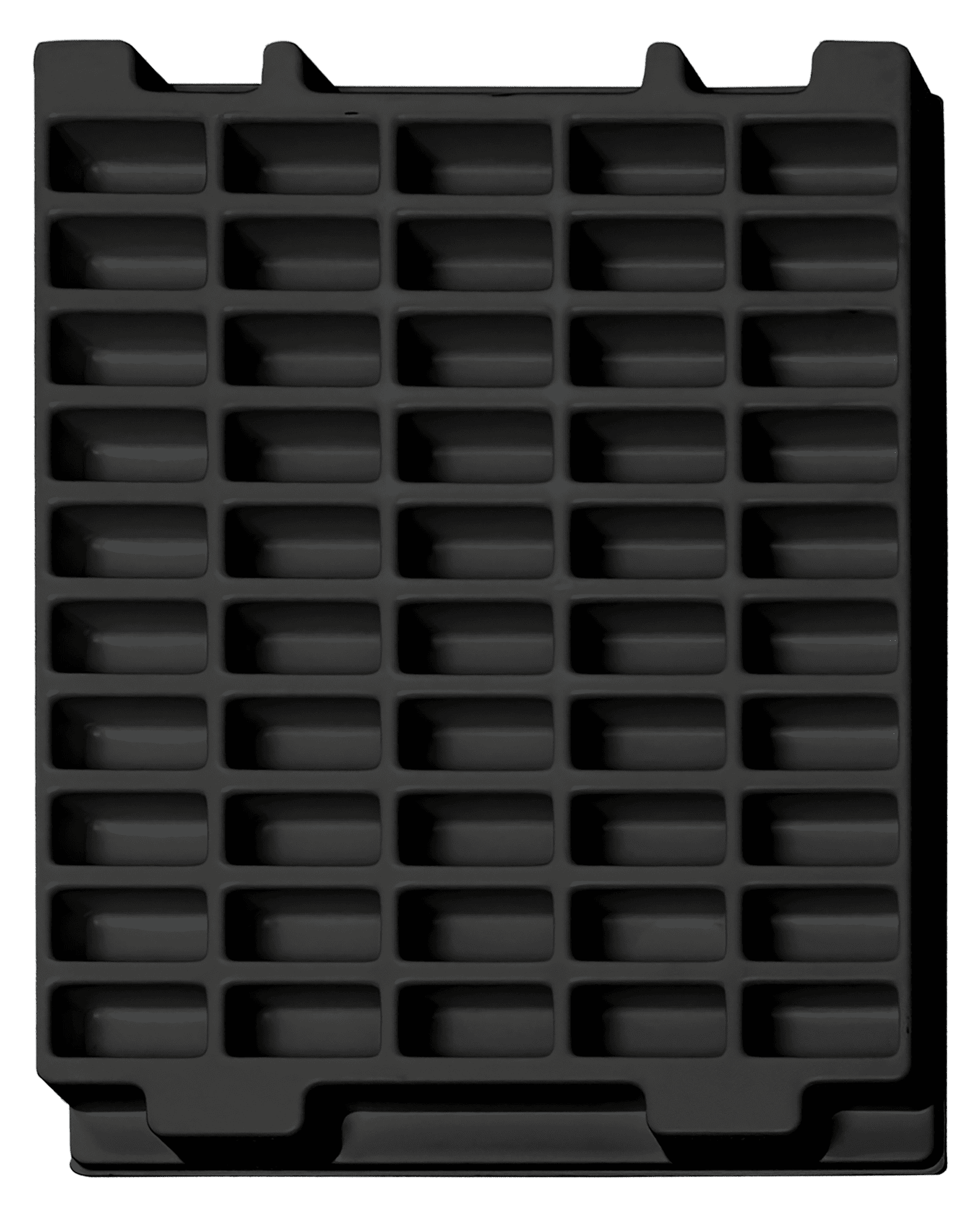 ESD-Tiefzieheinlage schwarz, 50 Nester rechteckig, PS