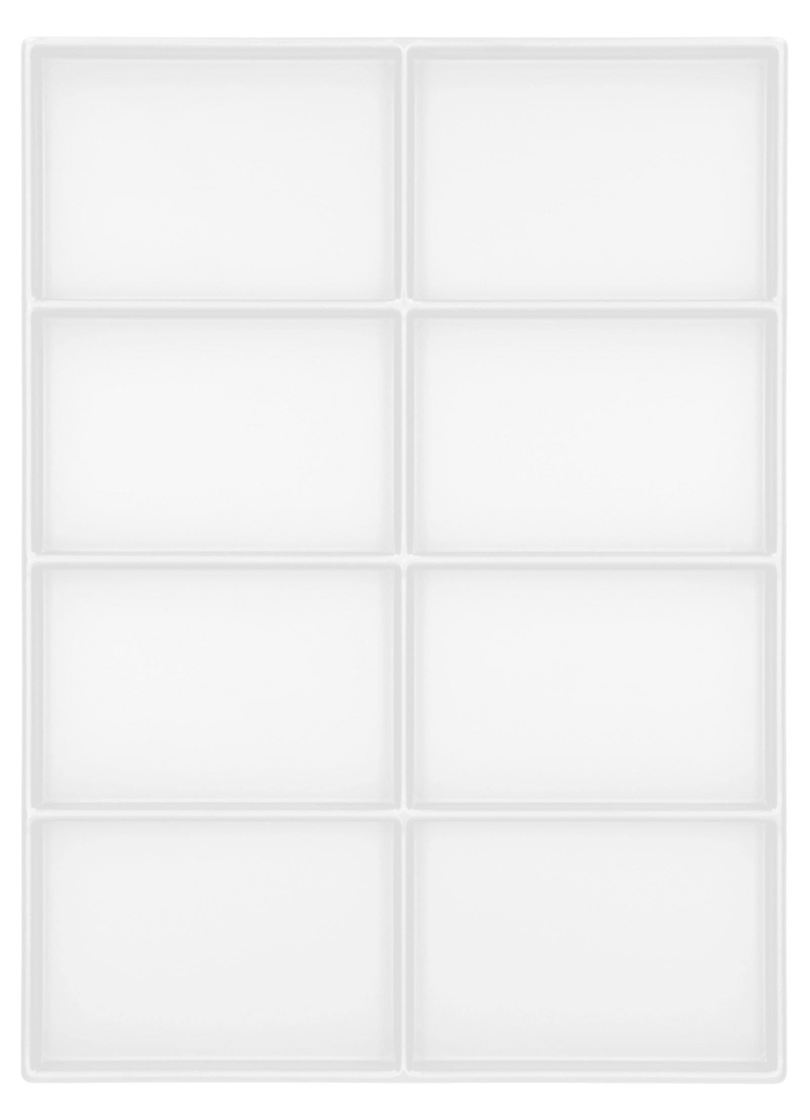 Tiefzieheinlage weiß, 8 Kavitäten rechteckig, PS 