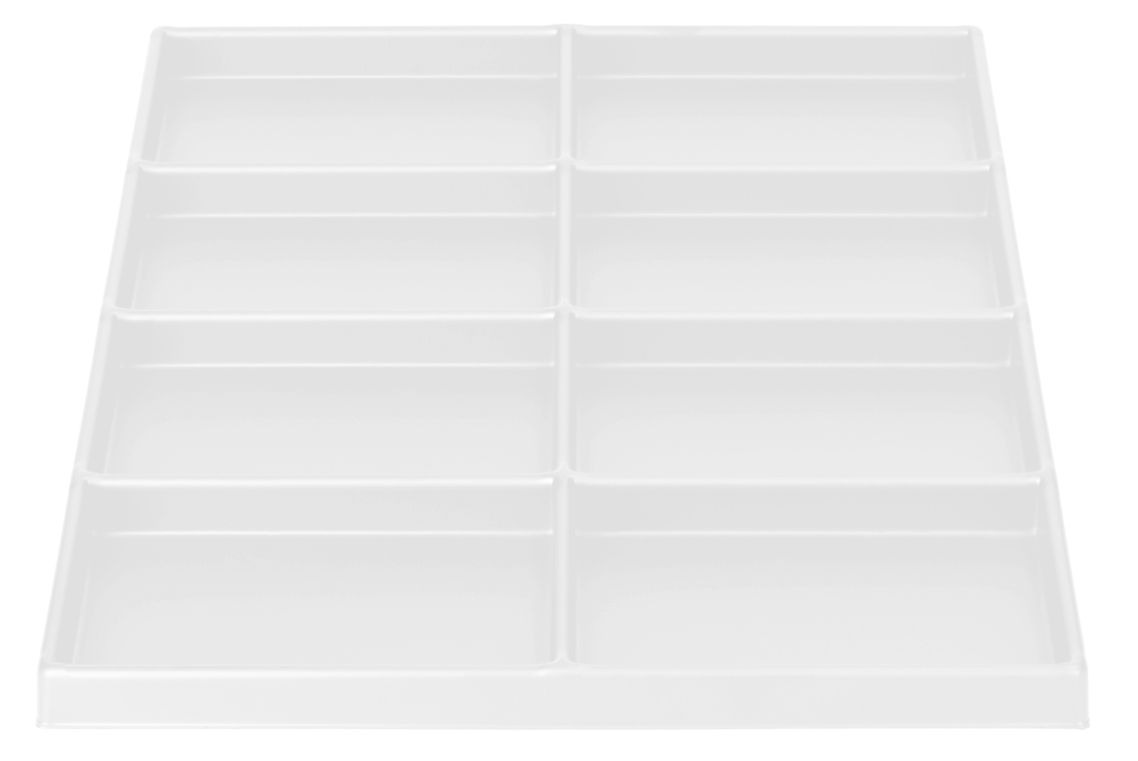 Tiefzieheinlage weiß, 8 Kavitäten rechteckig, PS 