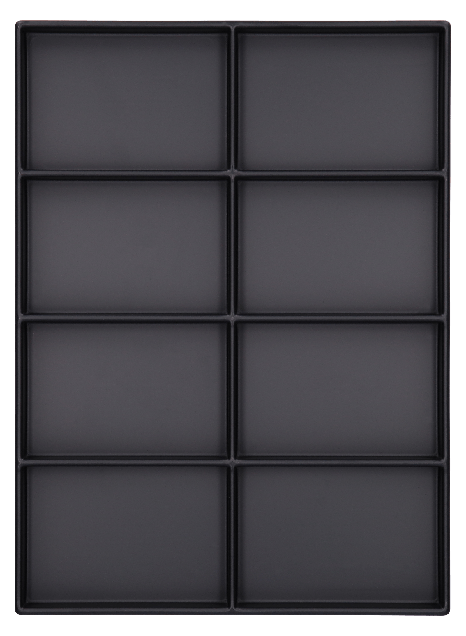 ESD-Tiefzieheinlage schwarz, 8 Kavitäten rechteckig, PS 