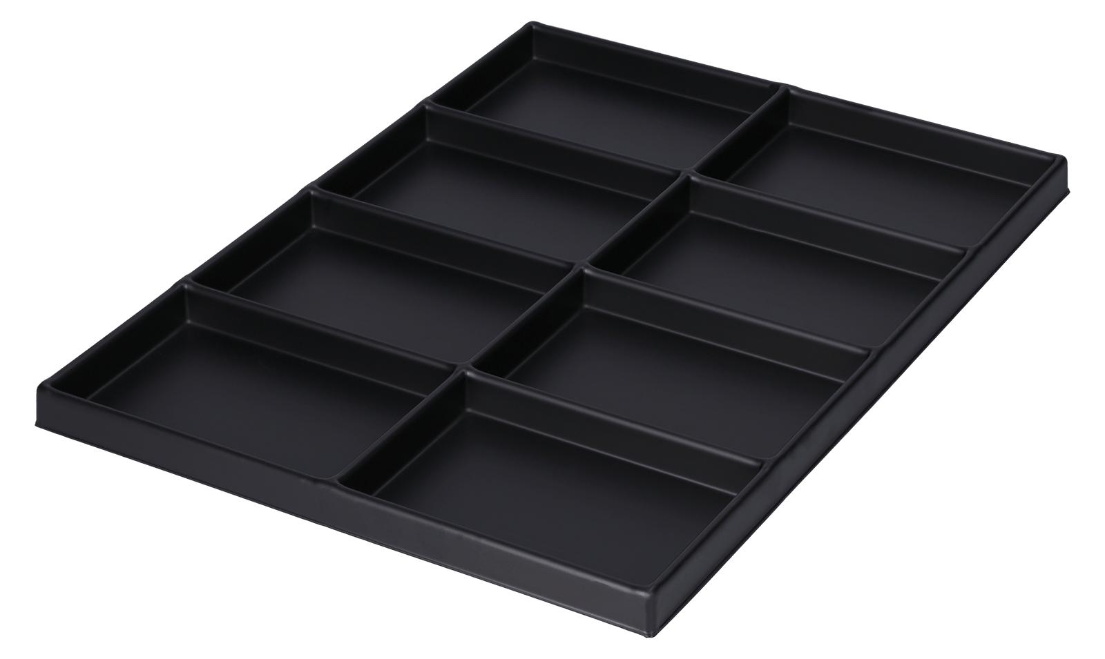 ESD-Tiefzieheinlage schwarz, 8 Kavitäten rechteckig, PS 