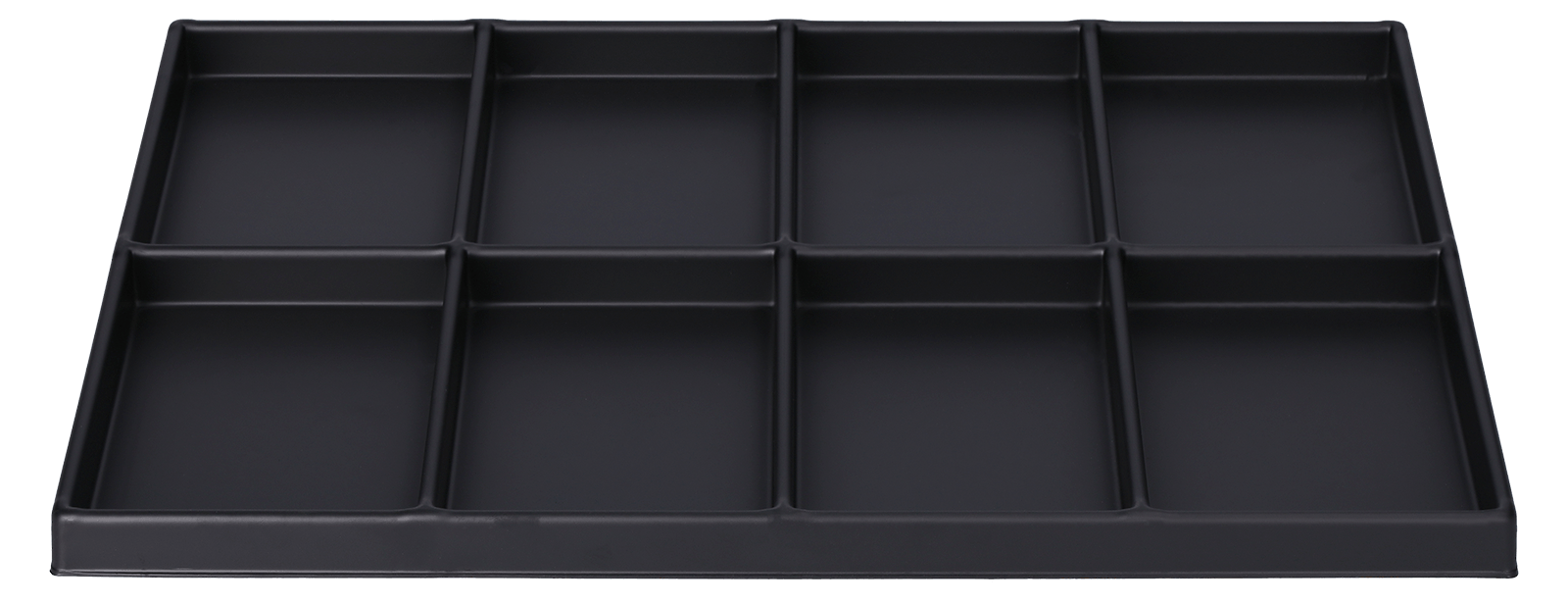 ESD-Tiefzieheinlage schwarz, 8 Kavitäten rechteckig, PS 