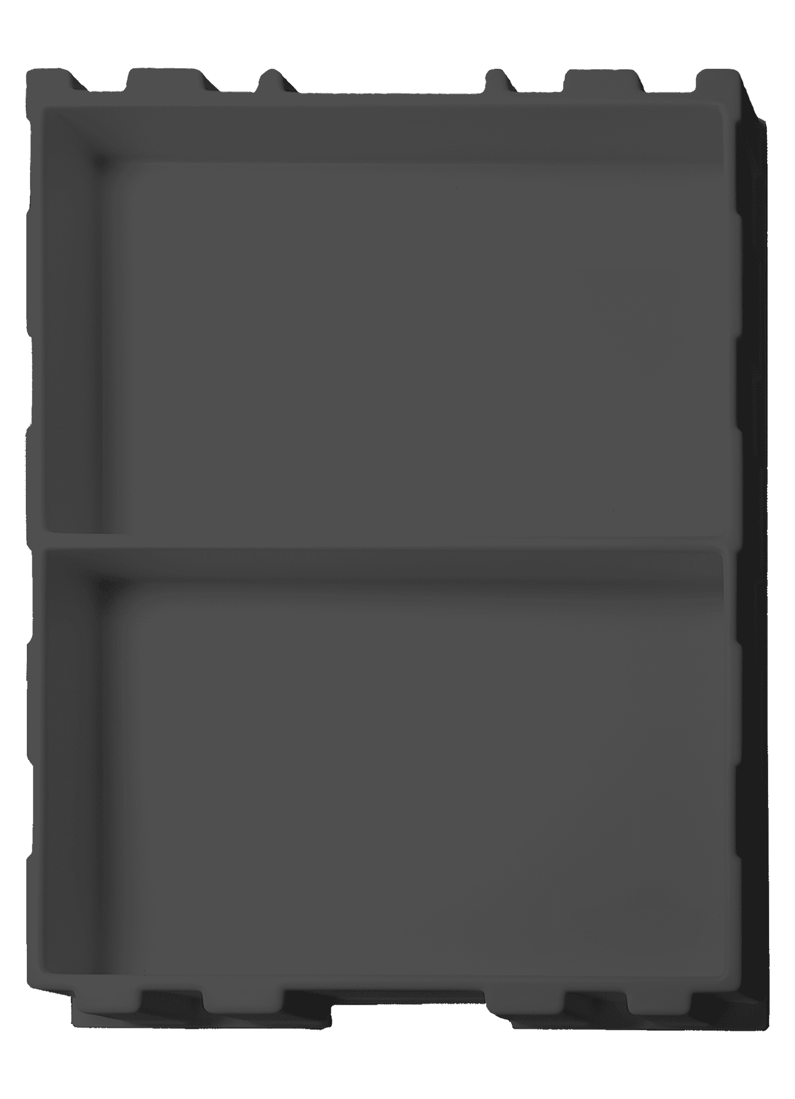 ESD-Tiefzieheinlage schwarz, 2 Nester rechteckig, PS 