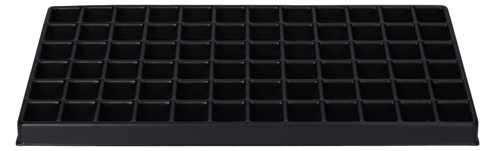 ESD-Tiefzieheinlage schwarz, 72 Kavitäten, rechteckig, PS_frontal
