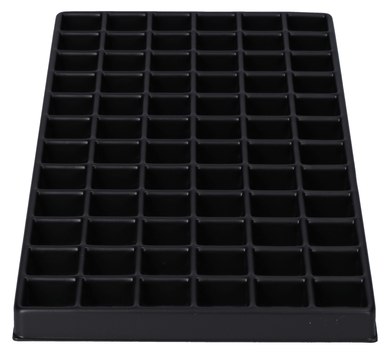 ESD-Tiefzieheinlage schwarz, 72 Kavitäten, rechteckig, PS_frontal