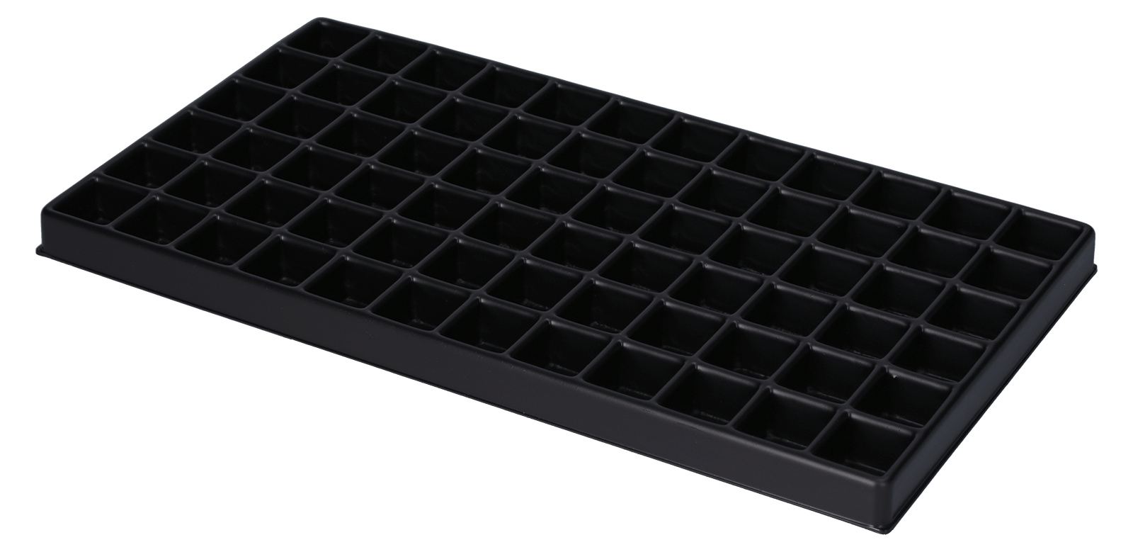 ESD-Tiefzieheinlage schwarz, 72 Kavitäten, rechteckig, PS_frontal