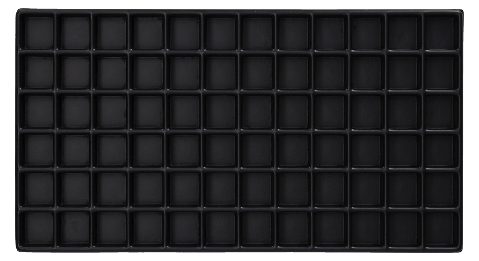 ESD-Tiefzieheinlage schwarz, 72 Kavitäten, rechteckig, PS_frontal