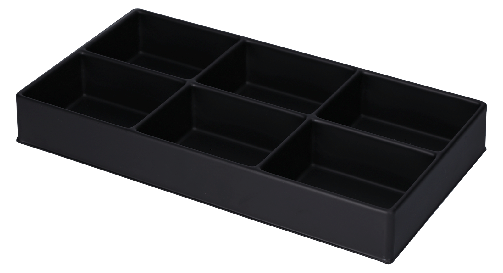 ESD-Tiefzieheinlage schwarz, 6 Kavitäten rechteckig, PS frontal