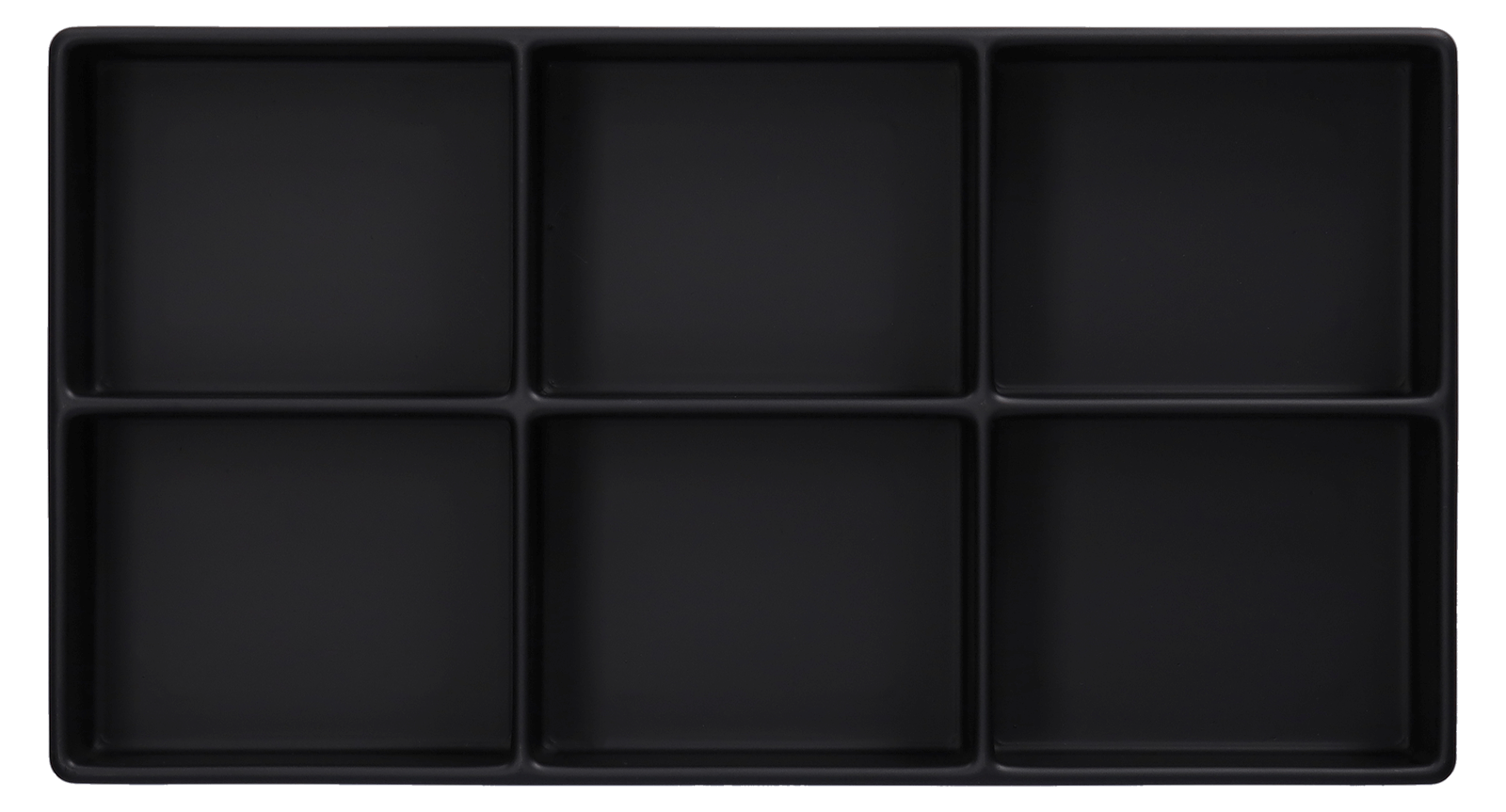 ESD-Tiefzieheinlage schwarz, 6 Kavitäten rechteckig, PS frontal