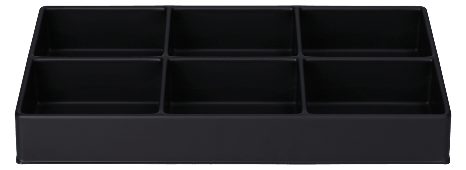 ESD-Tiefzieheinlage schwarz, 6 Kavitäten rechteckig, PS frontal