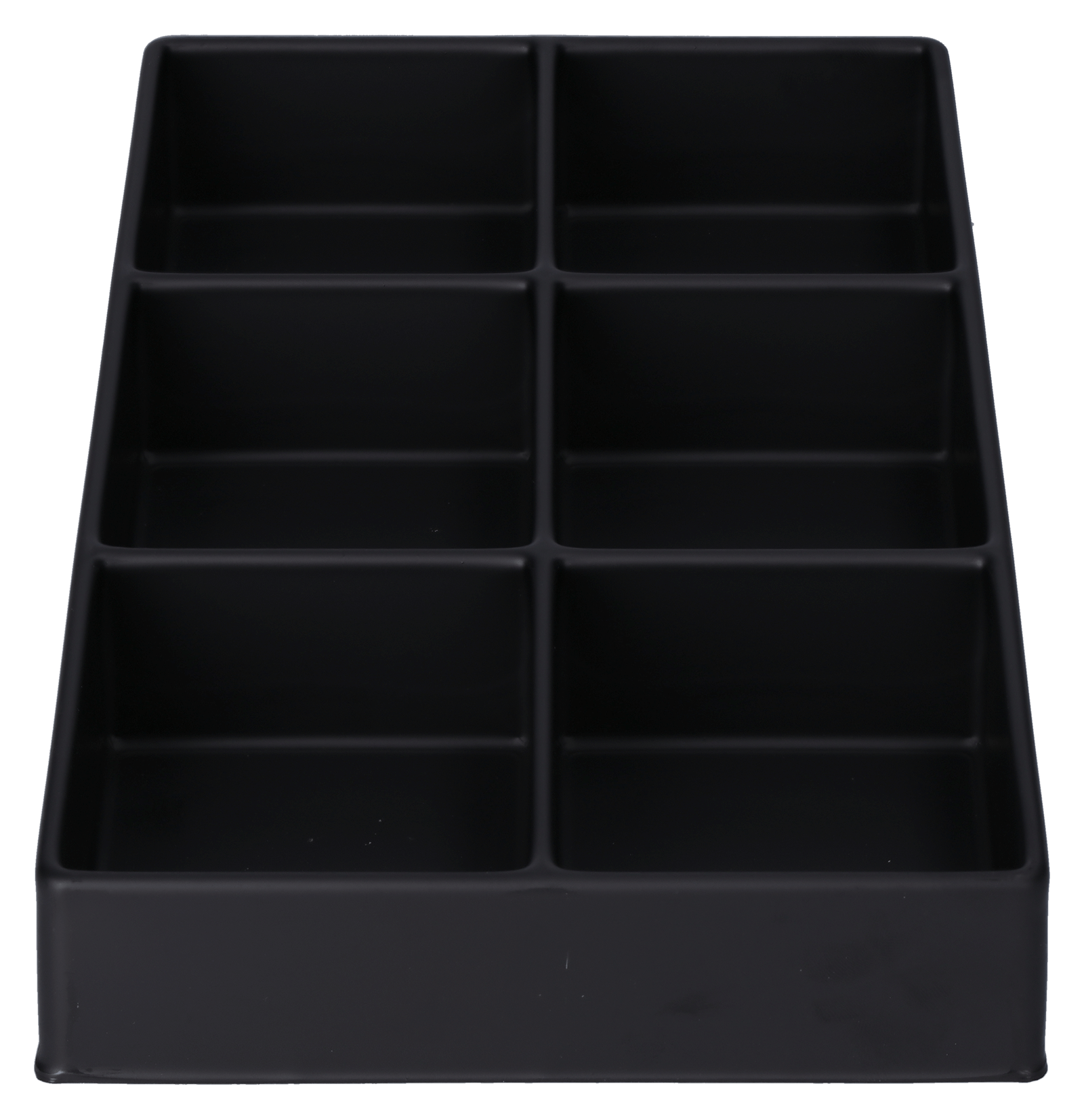ESD-Tiefzieheinlage schwarz, 6 Kavitäten rechteckig, PS frontal
