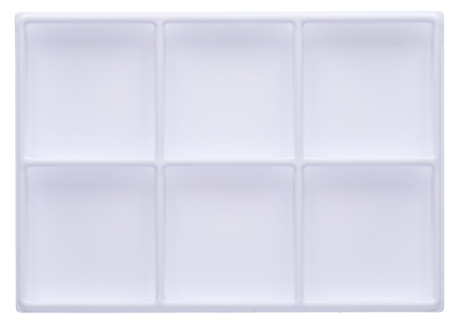 Tiefzieheinlage weiß, 6 rechteckige Nester, PS frontal