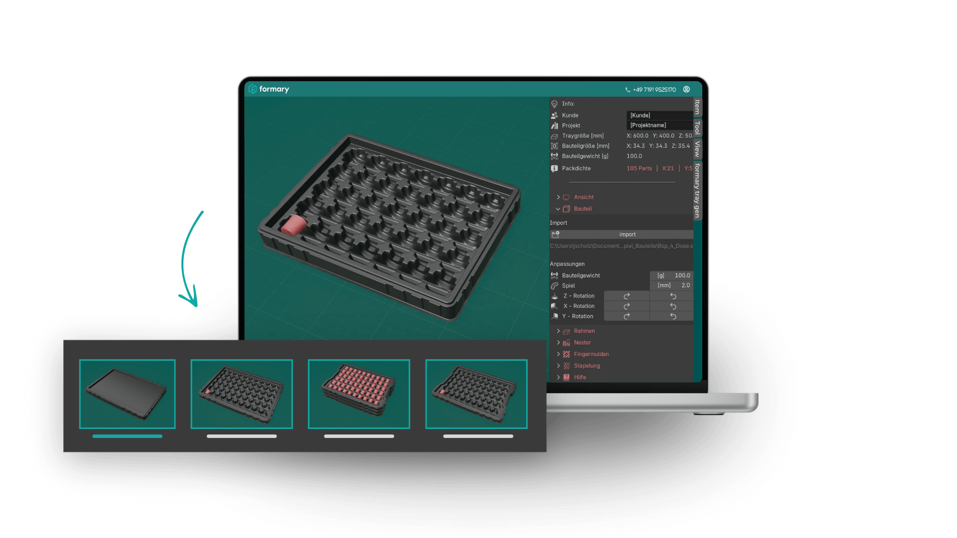 3D Tray Generator Mockup