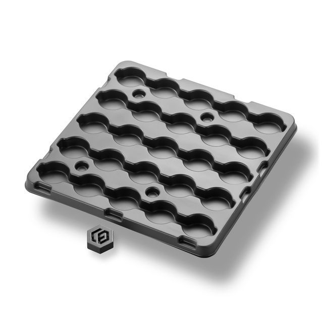 ESD-Werkstückträger aus Kunststoff in schwarz