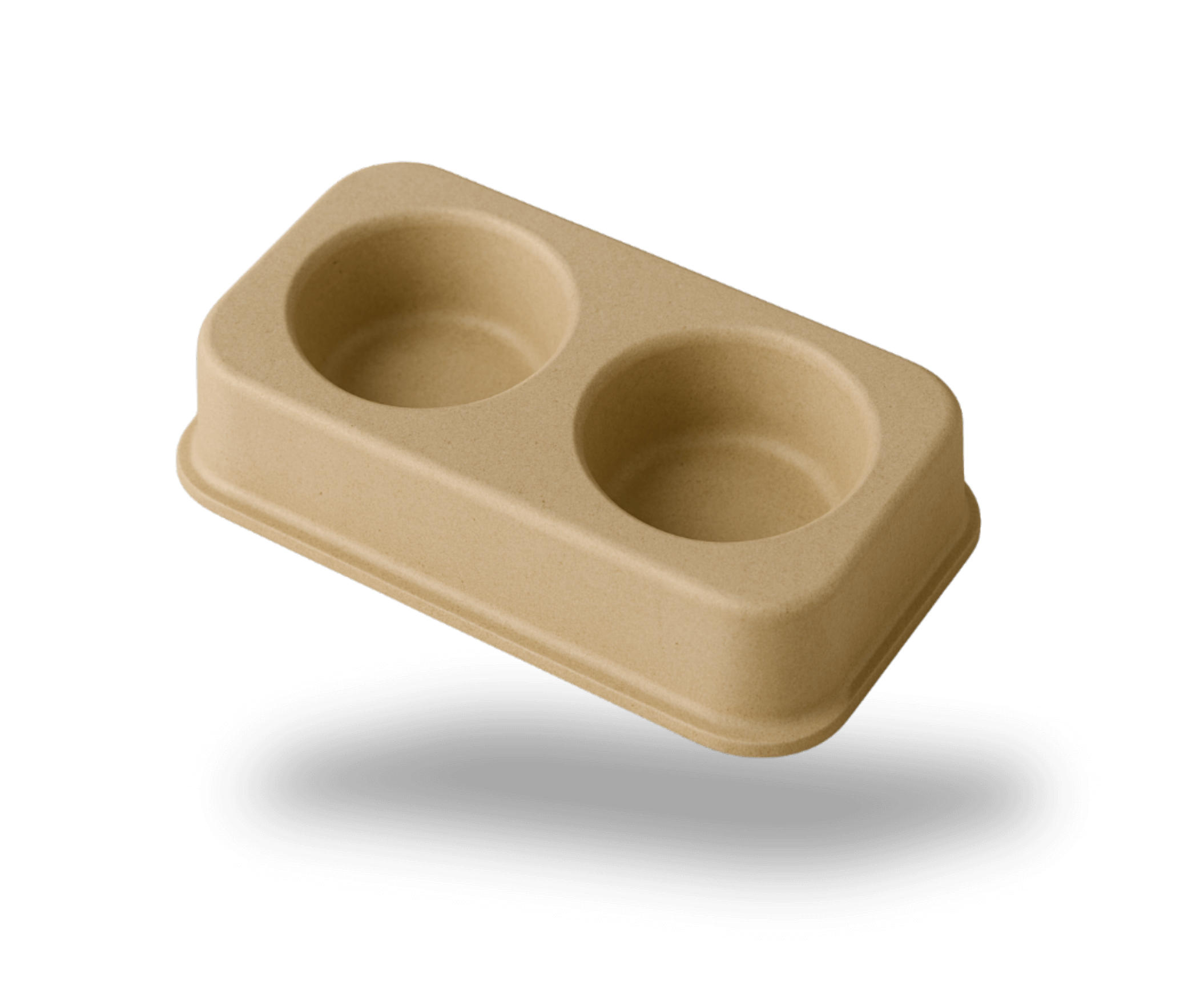 Faserguss Inlay mit zwei runden Formnestern