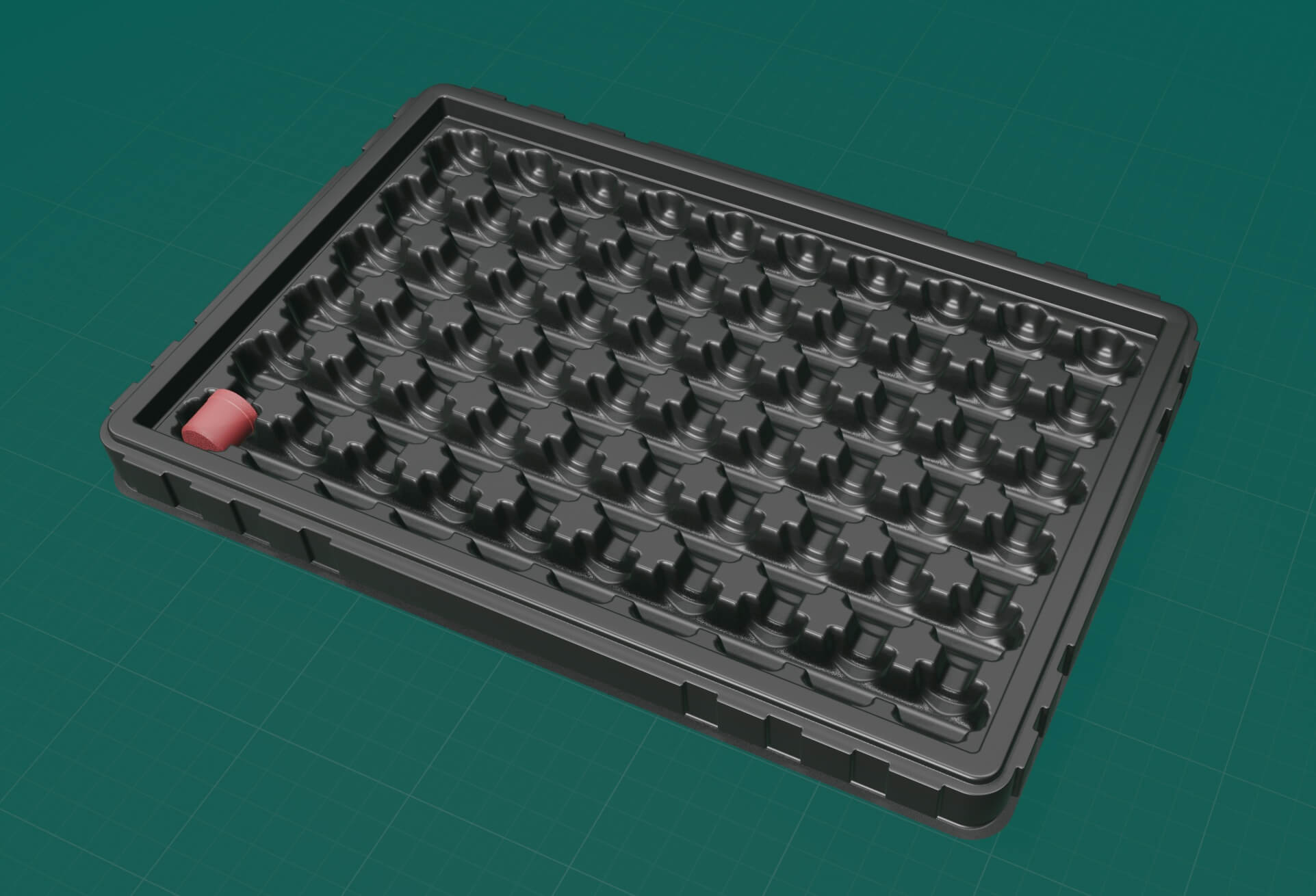 Generiertes 3D Modell eines Kunststofftrays