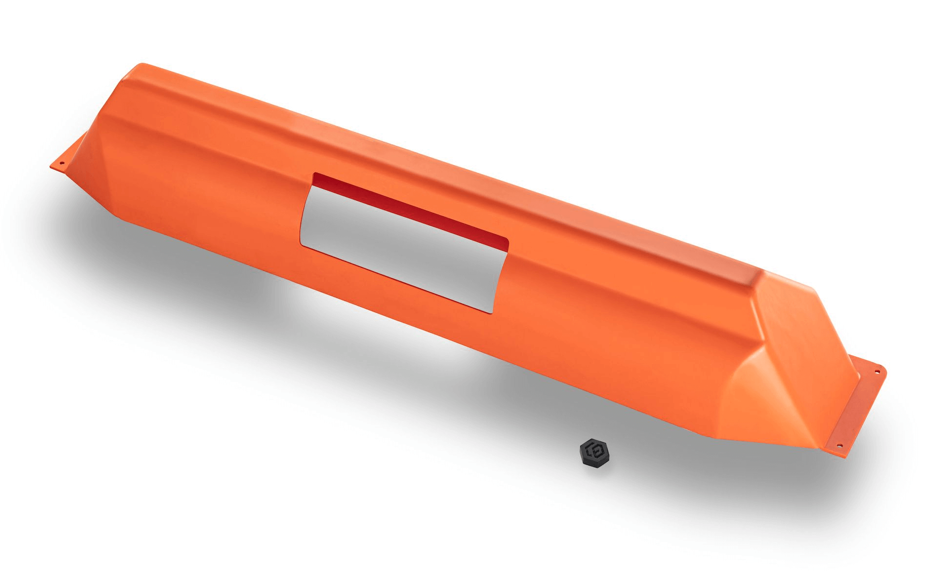 Längliche Kunststoffabdeckung in orange