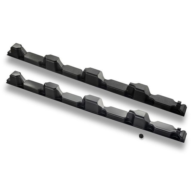 Längliche Schutzabdeckung aus Kunststoff in schwarz