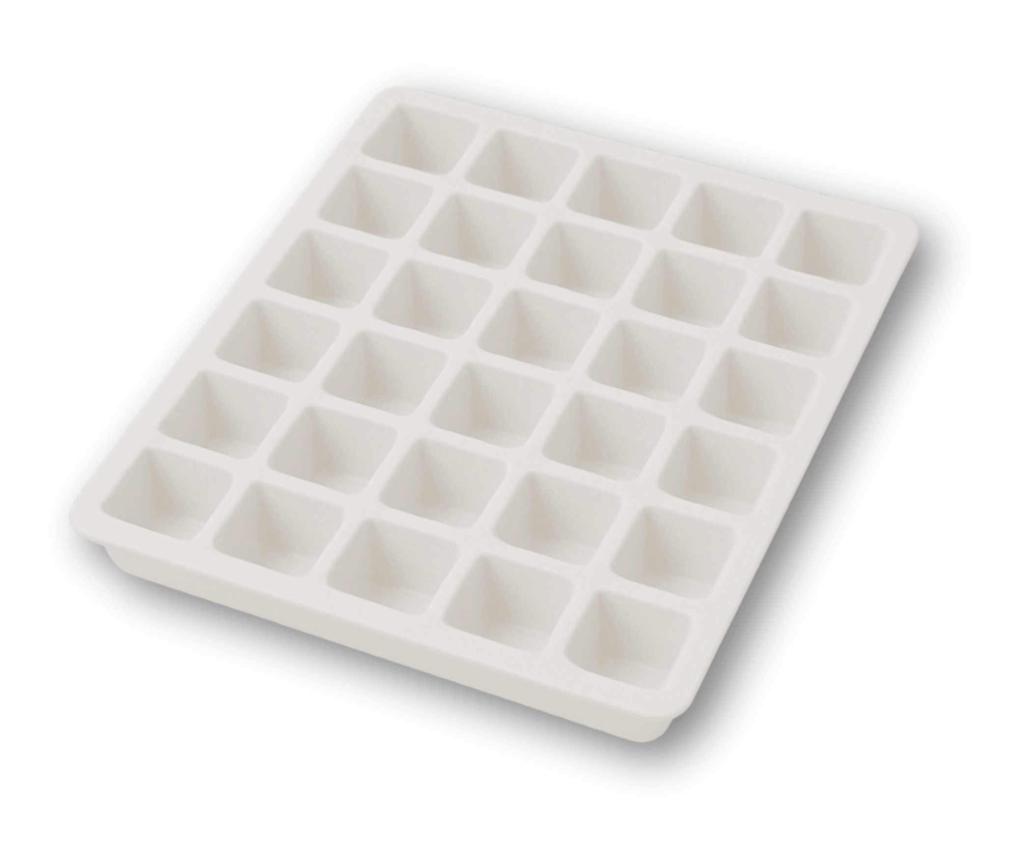 Papierspritzguss Inlay mit eckigen Nestern