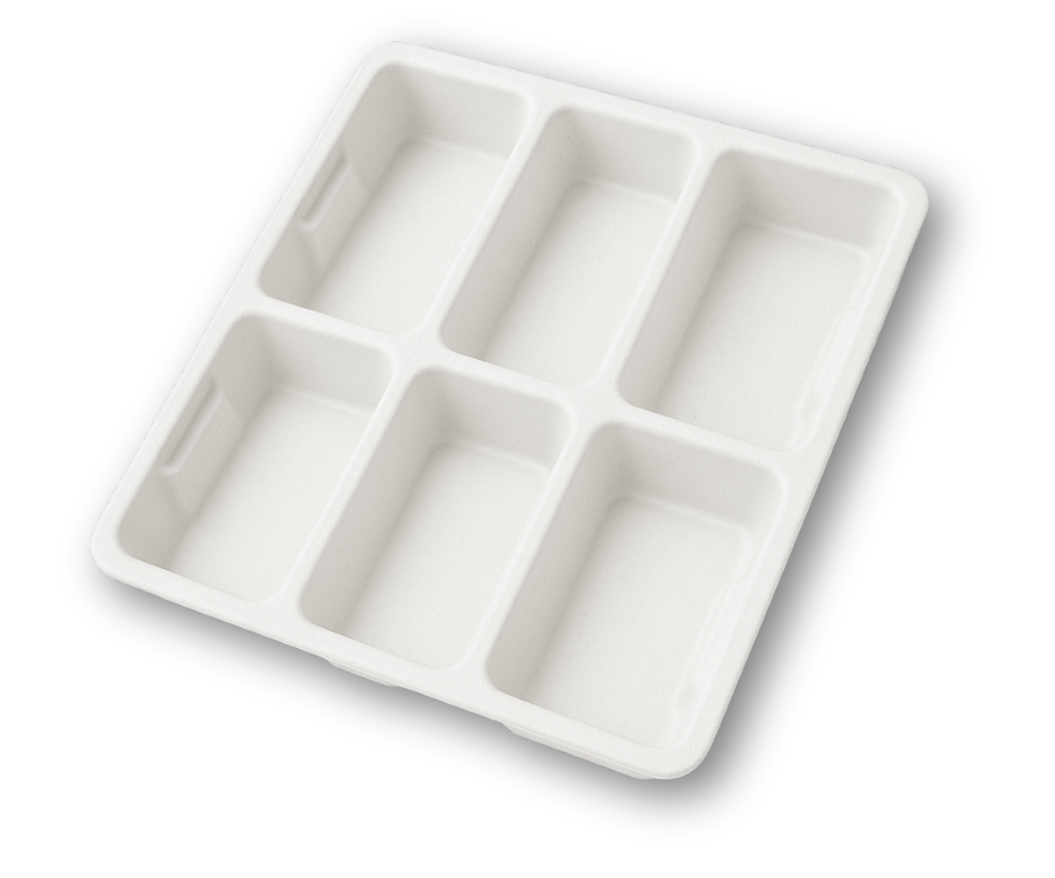 Papierspritzguss Inlay mit rechteckigen Nestern