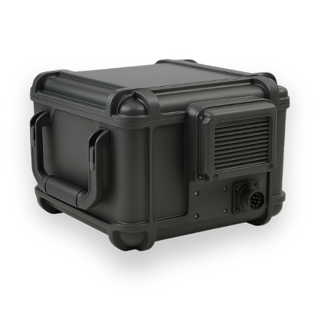Schwarzes Funktionsgehäuse für Rüstungsanwendungen