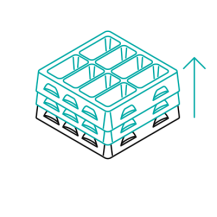 Stapelbare ESD Trays