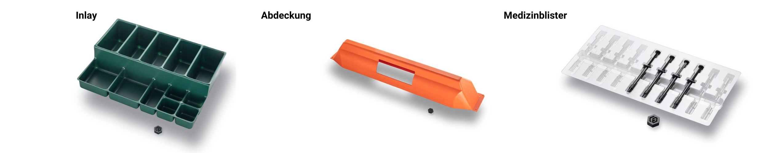 Kunststoff Inlays, Kunststoffabdeckungen, Medizinblister