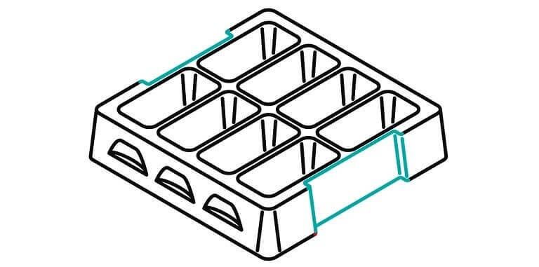 Tray with recessed grips