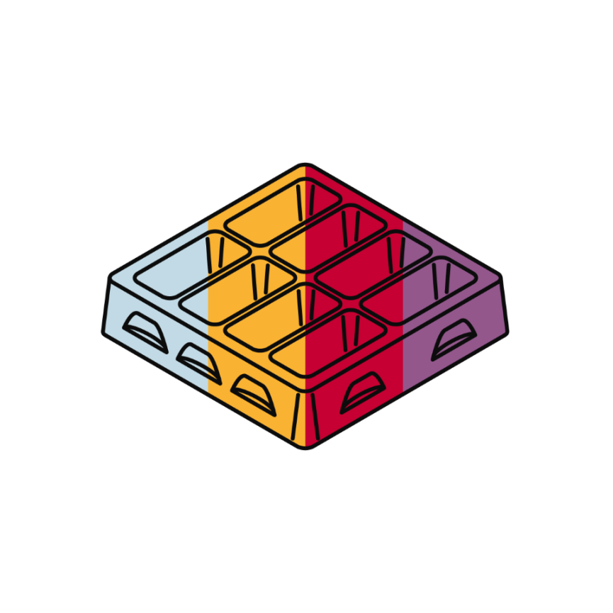 Trays mit Farbkennzeichnung