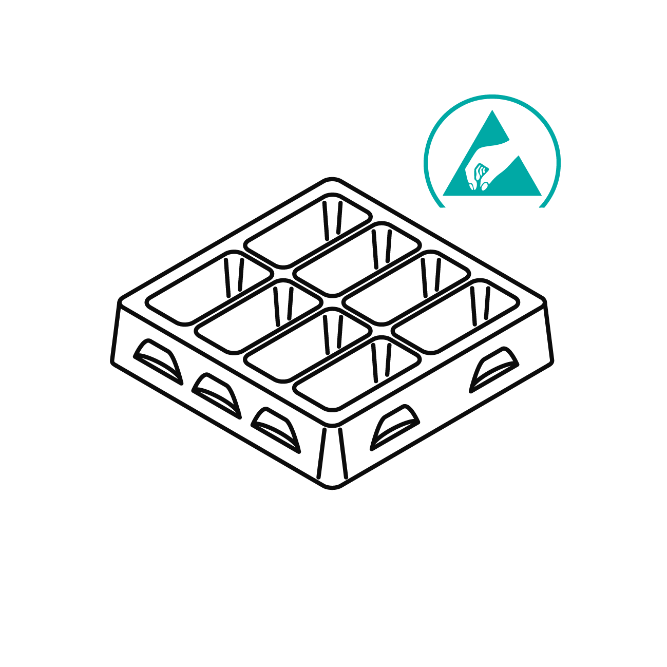 ESD Tray aus Kunststoff