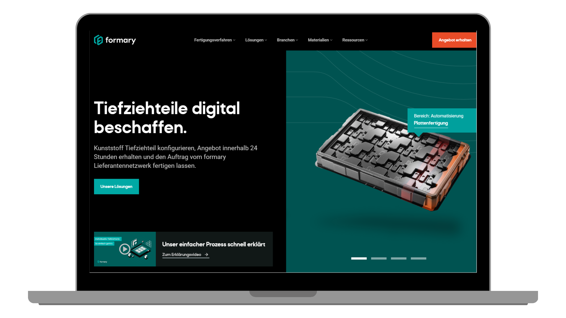 Mockup der formary Webseite