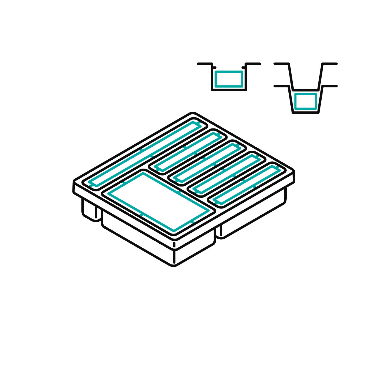 Bauteilfixierung der Kunststoffeinlage
