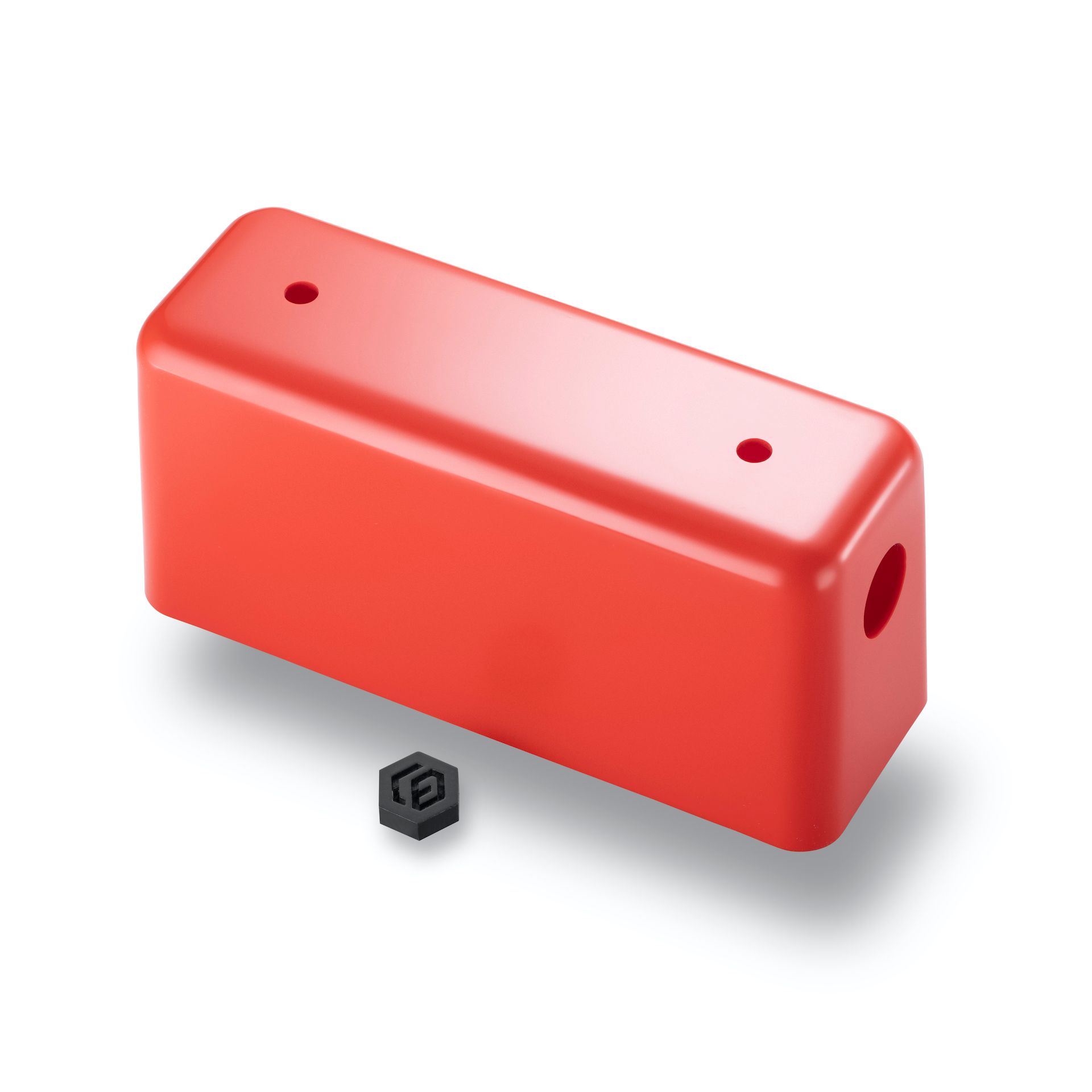 Orangene Abdeckung aus Kunststoff