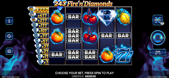 243 Fire’n’Diamonds – грати безкоштовно в демо | GamblingShot