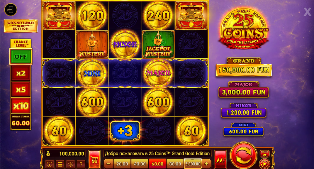 25 Coins™ Grand Gold Edition – грати безкоштовно в демо | GamblingShot