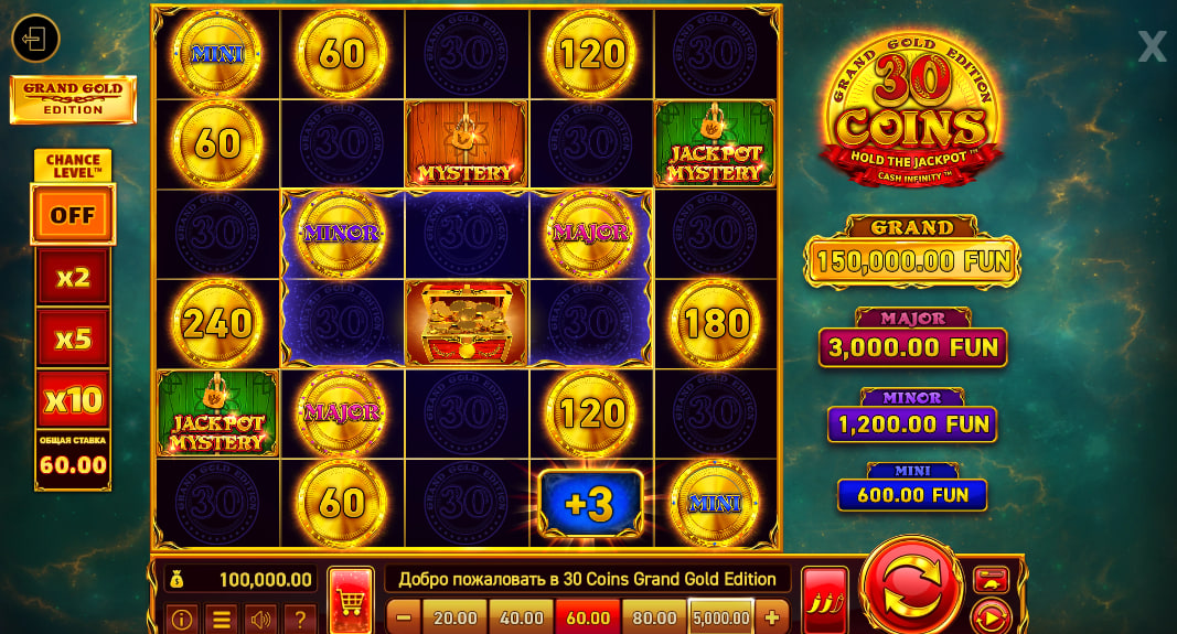30 Coins Grand Gold Edition – play free demo | GamblingShot
